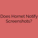 Does Hornet Notify Screenshots?