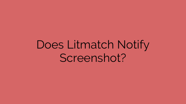 Does Litmatch Notify Screenshot?
