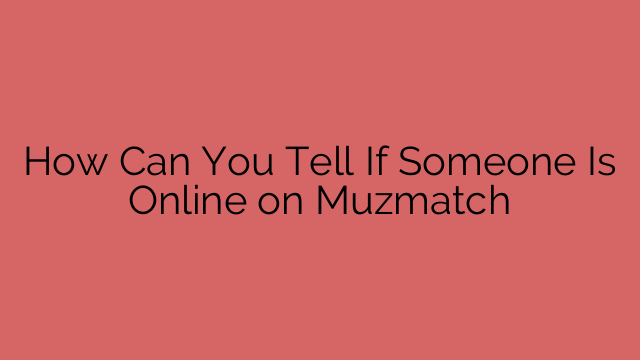 How Can You Tell If Someone Is Online on Muzmatch