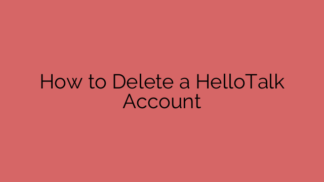 How to Delete a HelloTalk Account