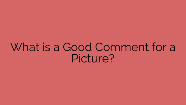 What is a Good Comment for a Picture?
