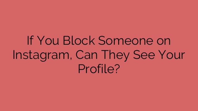 If You Block Someone on Instagram, Can They See Your Profile?