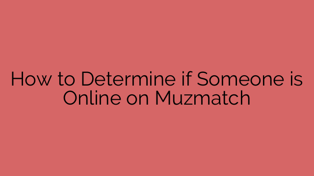 How to Determine if Someone is Online on Muzmatch